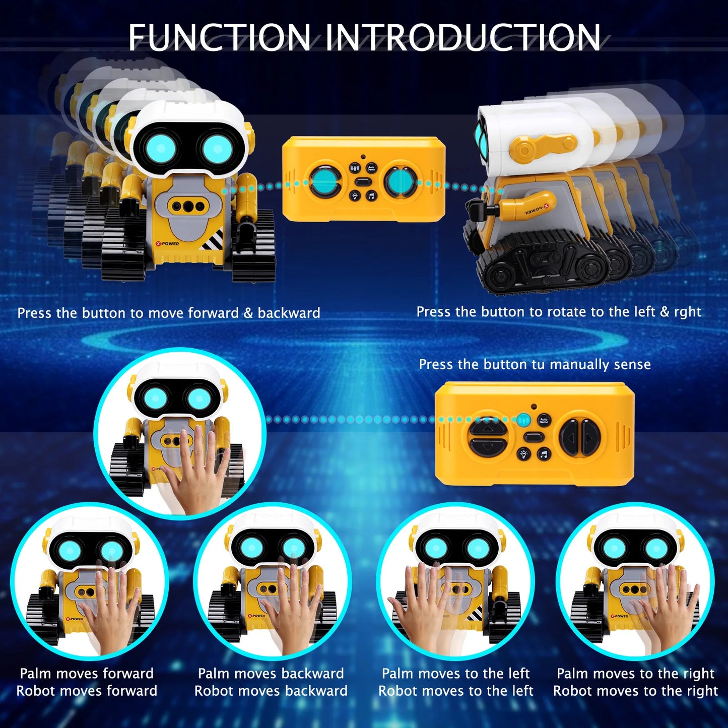 Robot Inteligente RC Recargable para Niños - Juguete Interactivo con Control Remoto y Sensores de Gestos