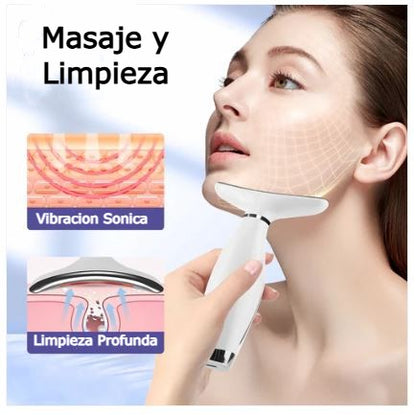 Dispositivo de Masaje facial y Cuello con 7 Modos y 3 Niveles.