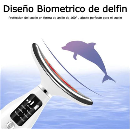Dispositivo de Masaje facial y Cuello con 7 Modos y 3 Niveles.